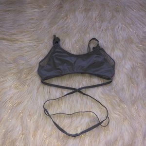 Victoria Secret Womens Bra Strappy Lace  Gray  XS